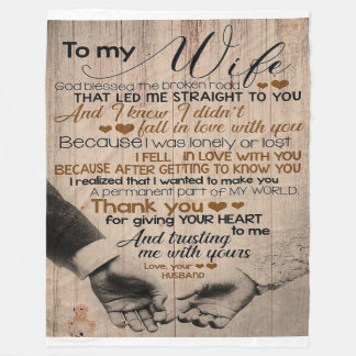Love Quote For Wife | Cute Family Gift Fleece Blanket