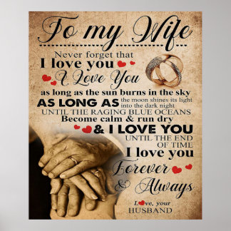 Love Quote For Wife | Cute Family Gift Poster