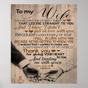 Love Quote For Wife Cute Family Gift Poster