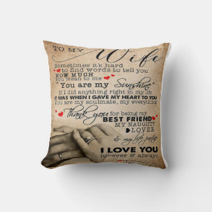 Love Quote For Wife Home Decor Gift Cushion