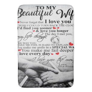 Love Quote For Wife Matching Couples Gift Bath Mat