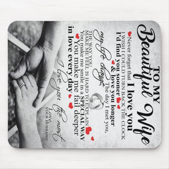 Love Quote For Wife | Matching Couples Gift Mouse Pad (Front)