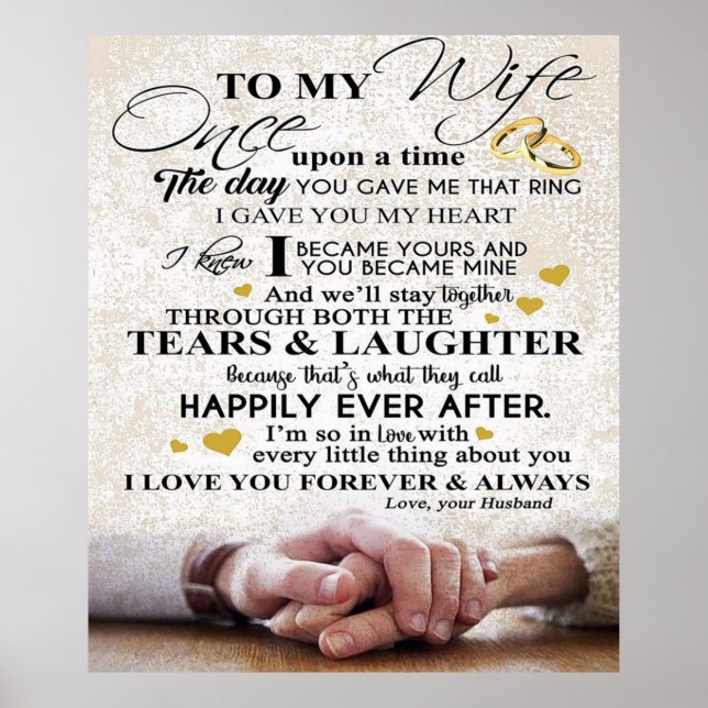 Love Quote For Wife | Matching Couples Gift Poster (Front)