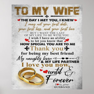 Love Quote For Wife Matching Couples Gift Poster