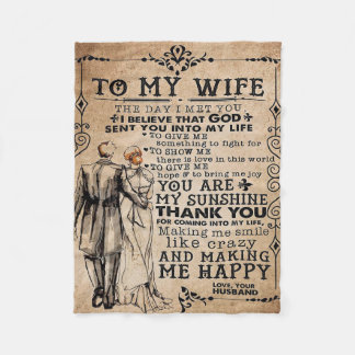 Love Quote For Wife | Trendy Present For Wife Fleece Blanket