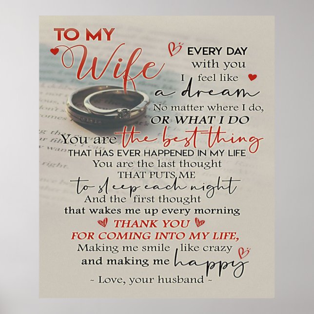 Love Quote For Wife | Trendy Present For Wife Poster (Front)