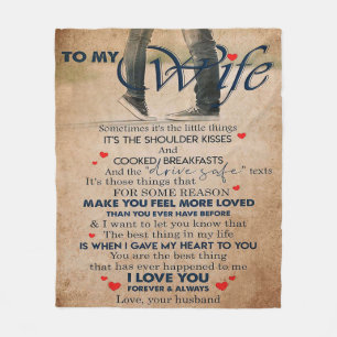 Love Quote For Wife, Wife Birthday, Wedding Couple Fleece Blanket