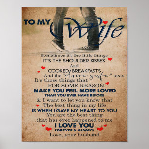 Love Quote For Wife, Wife Birthday, Wedding Couple Poster