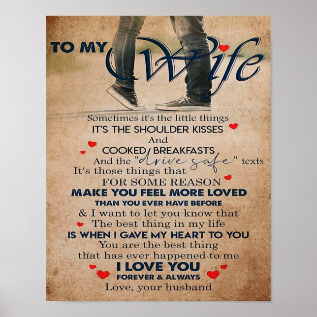Love Quote For Wife, Wife Birthday, Wedding Couple Poster (Front)