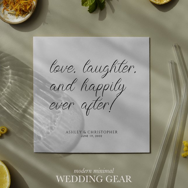 Love Quote Minimal Typographic Cocktail Napkin (Creator Uploaded)