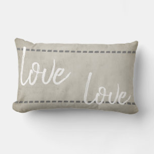 love quote pillow rustic chic style grey and white