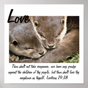 Love Quote Poster - Otters White