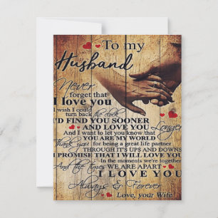 Love Quotes Gift   To My Husband Present   Invitation