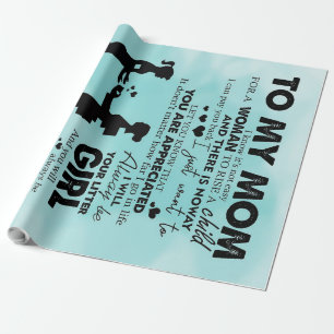 Love Quotes Gift To My Mum Present Wrapping Paper