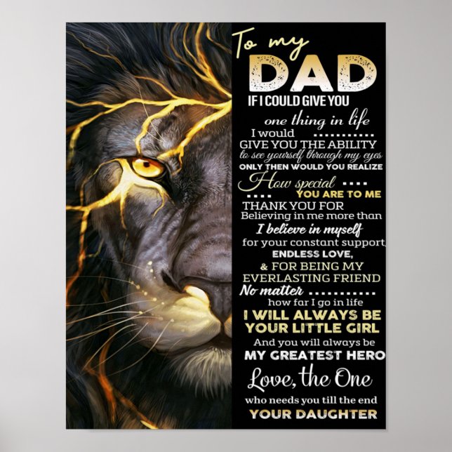 Love Quotes Letter, To My Dad Gift, Poster (Front)