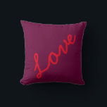 Love Quotes Purple Background Theme Beach Wedding Cushion<br><div class="desc">Printed with text "love" in purple background. Feel free to customise and change the text or choose a different colour for the pillow,  or even add your own images or names!</div>