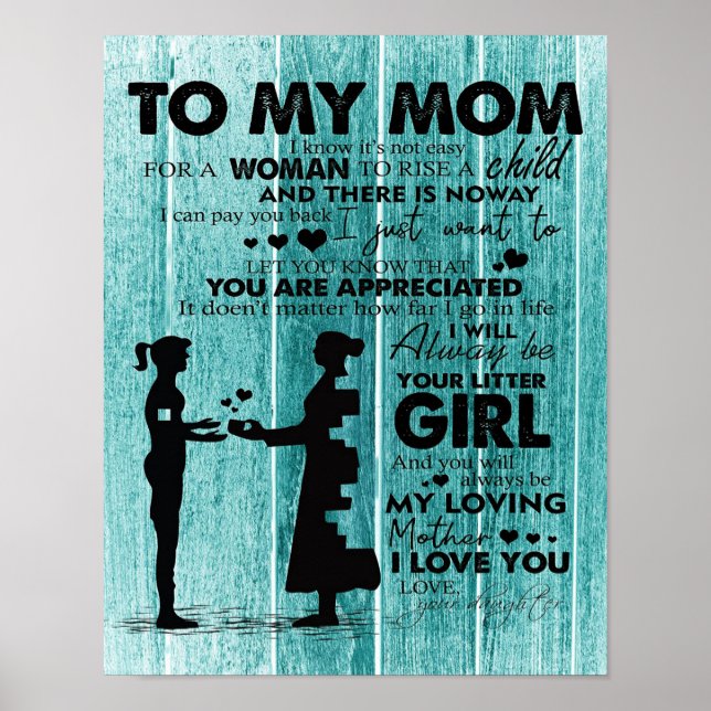 Love Quotes To Mother | To My Mum Letter | Poster (Front)