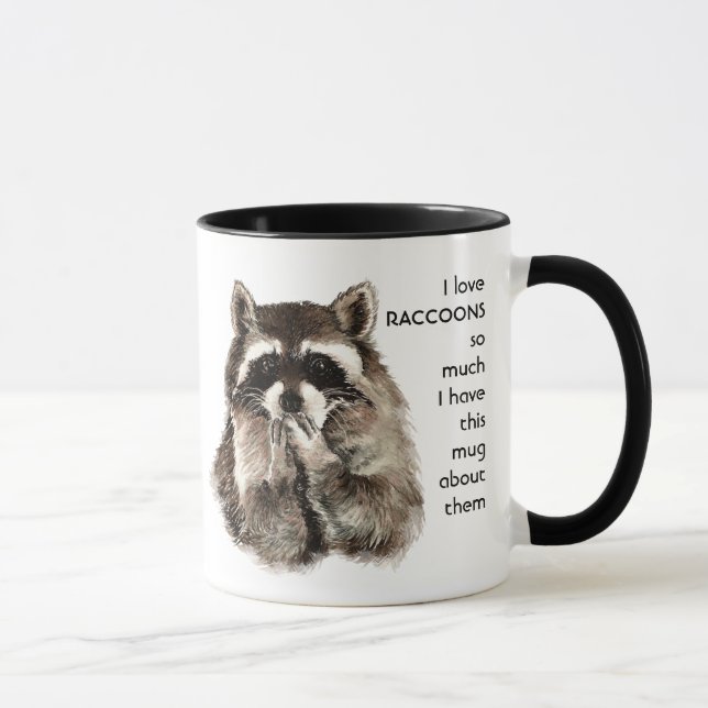 Love RACCOONS so so much I Fun Quote Mug (Right)