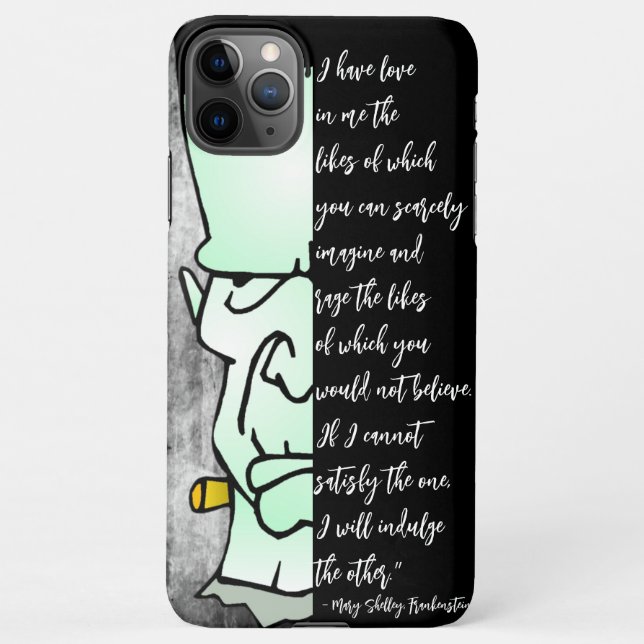 Love & Rage Quote Frankenstein's Monster, Shelley  iPhone Case (Back)