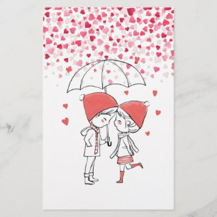 Love Rain Stationery