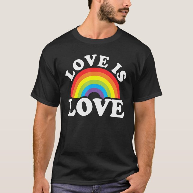 Love Rainbow Ally LGBTQ Lesbian Gay Bisexual Pride T-Shirt (Front)