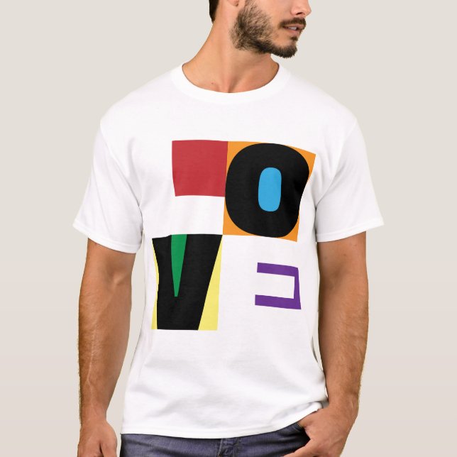 Love Rainbow Colours Contemporary Letter Art Desig T-Shirt (Front)