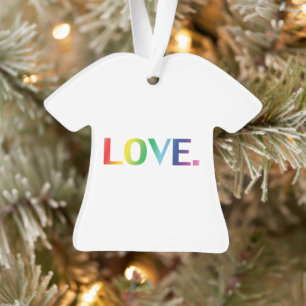 Love rainbow colours gay pride lgbtq Christmas Ornament