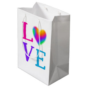 LOVE Rainbow Heart Gift Bag