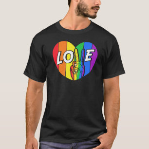 Love Rainbow Heart Lgbtq Lesbian Gay Pride Homosex T-Shirt