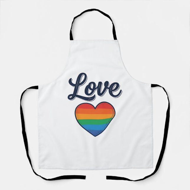 Love Rainbow Heart Pride Vector Shirt Design_1 Apron (Front)