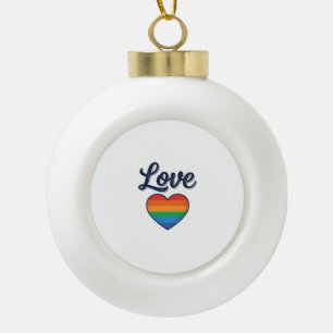Love Rainbow Heart Pride Vector Shirt Design_1 Ceramic Ball Christmas Ornament