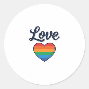 Love Rainbow Heart Pride Vector Shirt Design_1 Classic Round Sticker