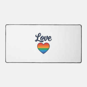Love Rainbow Heart Pride Vector Shirt Design_1 Desk Mat