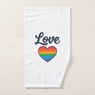 Love Rainbow Heart Pride Vector Shirt Design_1 Hand Towel