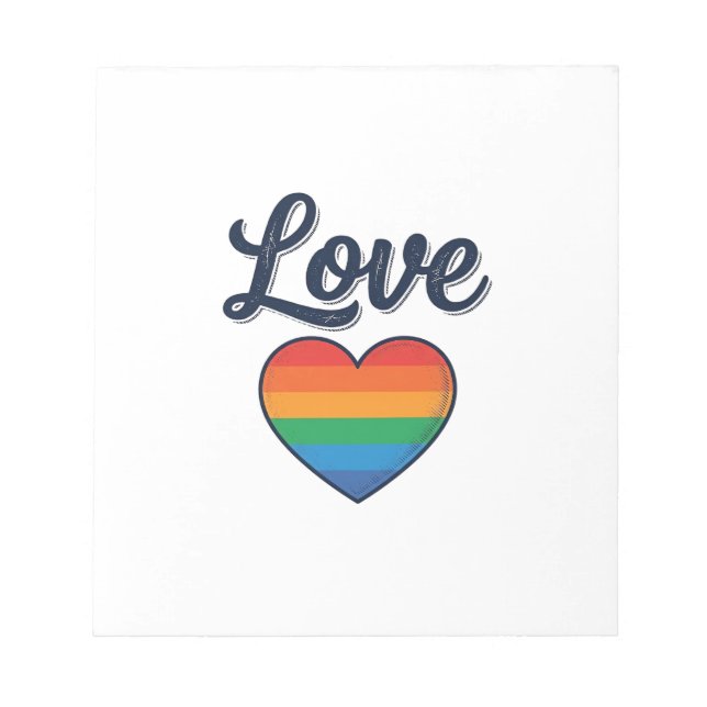 Love Rainbow Heart Pride Vector Shirt Design_1 Notepad (Front)