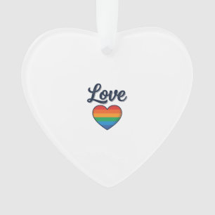 Love Rainbow Heart Pride Vector Shirt Design_1 Ornament