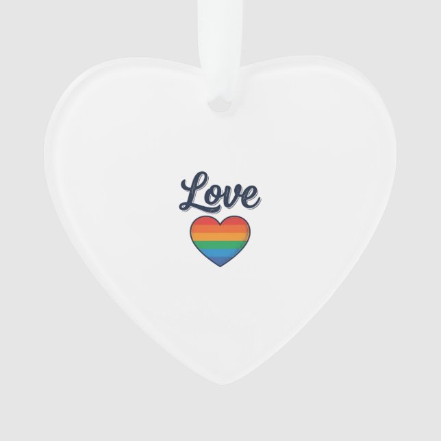 Love Rainbow Heart Pride Vector Shirt Design_1 Ornament (Front)