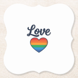 Love Rainbow Heart Pride Vector Shirt Design_1 Paper Coaster