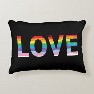 LOVE Rainbow LGBTQIA Flag, Pride Letter Decorative Cushion
