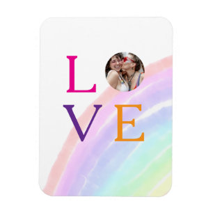 LOVE RAINBOW PHOTO LETTER PRIDE LGBTQ GIFTS CUSTOM MAGNET