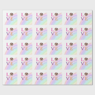 LOVE RAINBOW PHOTO LETTER PRIDE LGBTQ GIFTS CUSTOM WRAPPING PAPER