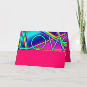 LOVE rainbow Pop Art Valentine's day Greeting Card