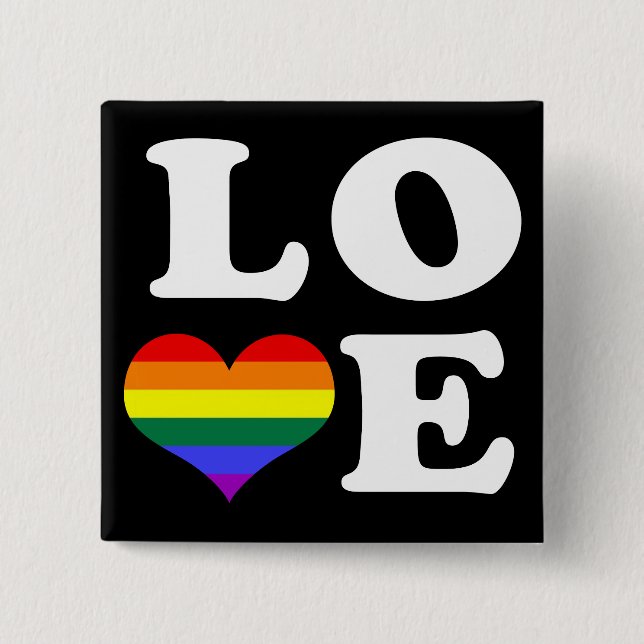 Love Rainbow Pride 15 Cm Square Badge (Front)