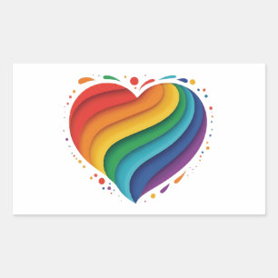 Love Rainbow Rectangular Sticker