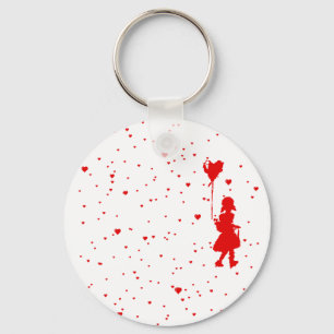 love : raining hearts key ring