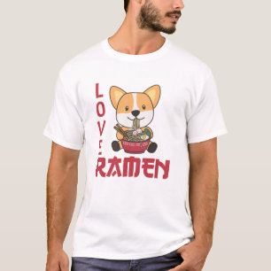 Love Ramen Cute Corgi Kawaii Dogs Noodles T-Shirt