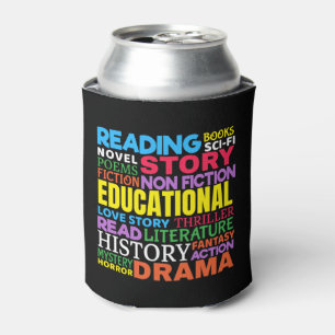 Love Reading Books - Genre Word Art Can Cooler