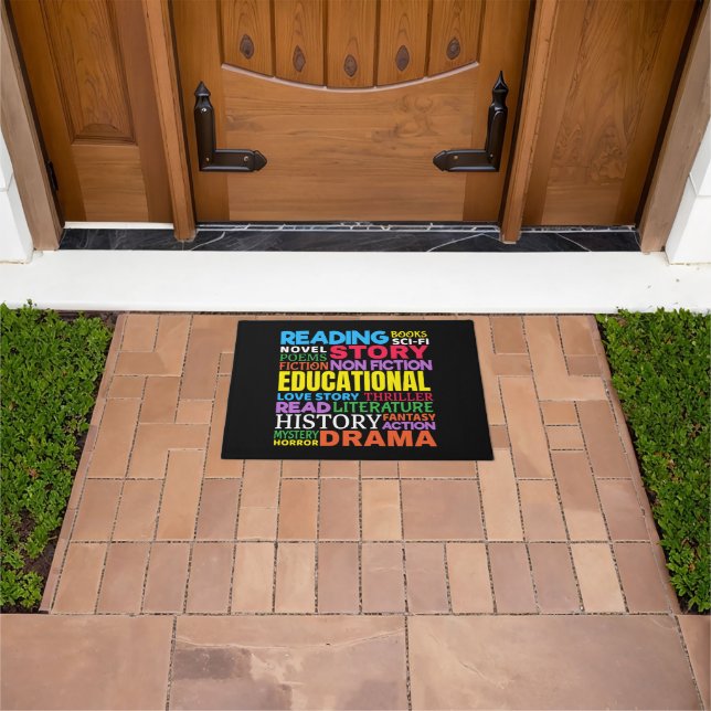 Love Reading Books - Genre Word Art Doormat (Outdoor)