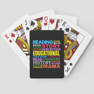 Love Reading Books - Genre Word Art Playing Cards