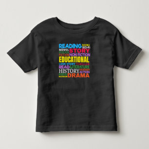Love Reading Books - Genre Word Art Toddler T-Shirt